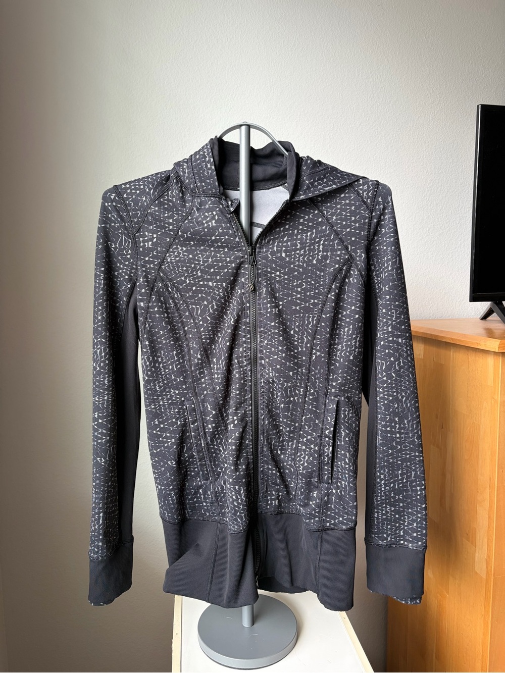 lululemon Define Black Patterned Zip Hoodie Jacket